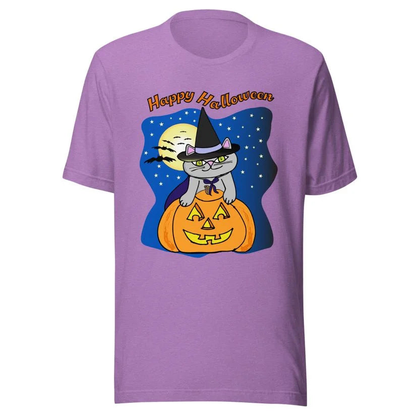 Pumpkin Witch Cat T-Shirt