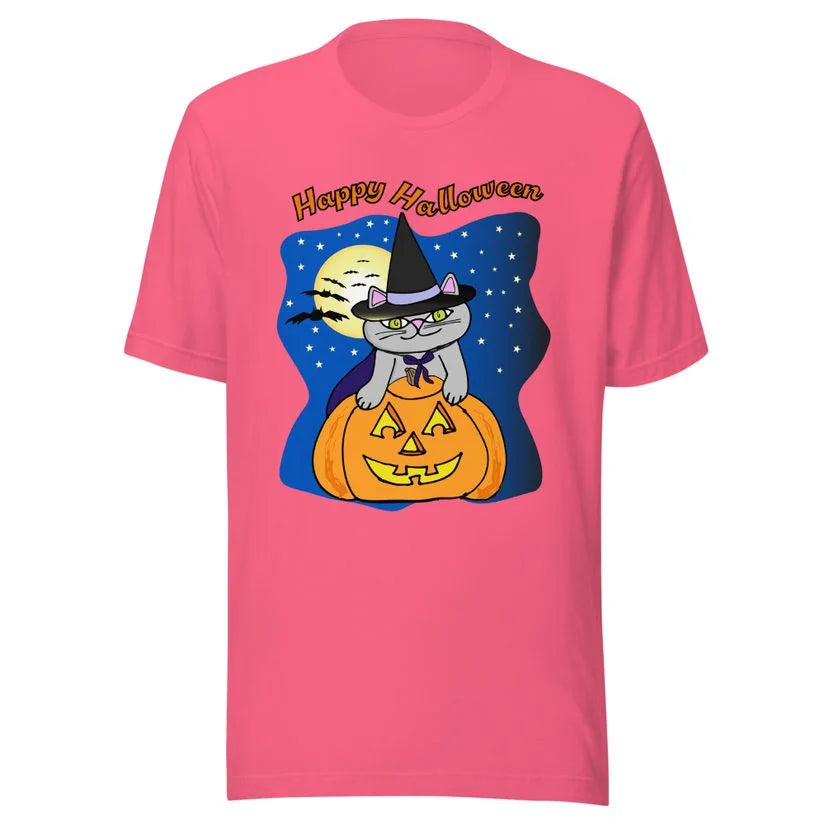 Pumpkin Witch Cat T-Shirt