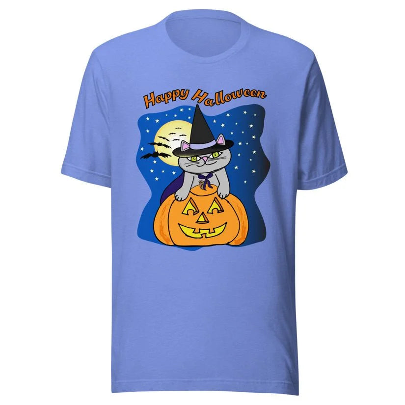 Pumpkin Witch Cat T-Shirt
