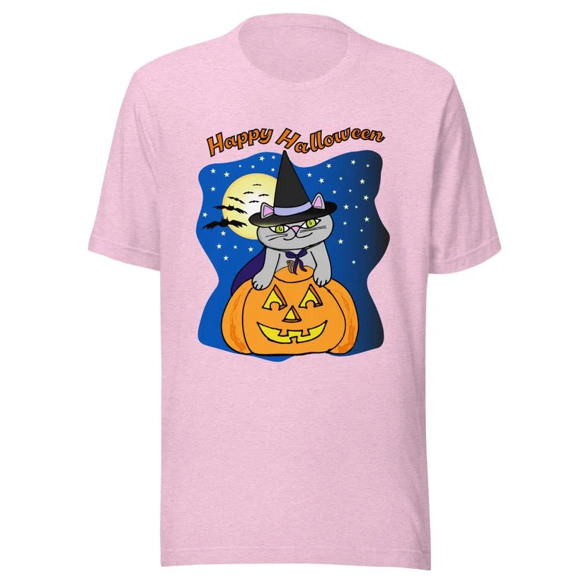Pumpkin Witch Cat T-Shirt
