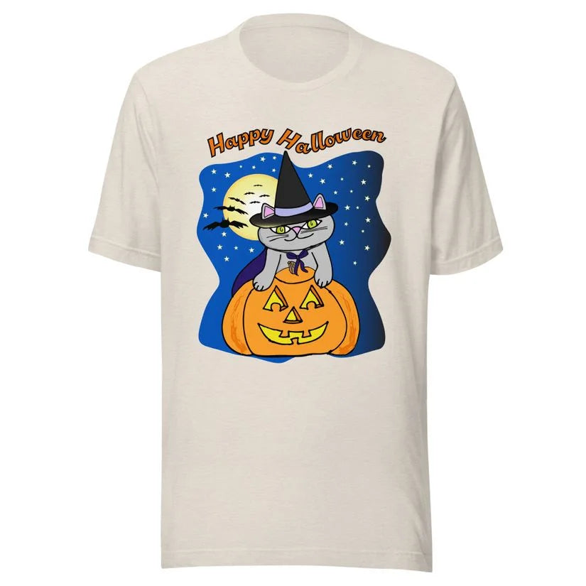 Pumpkin Witch Cat T-Shirt