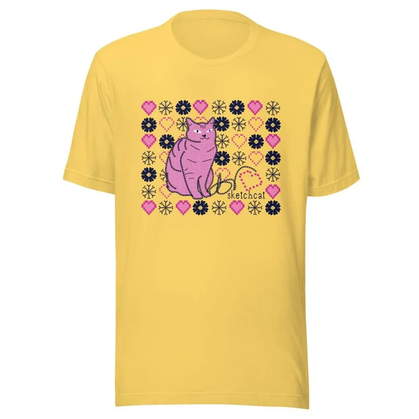 Snowflake heart cat T-Shirt