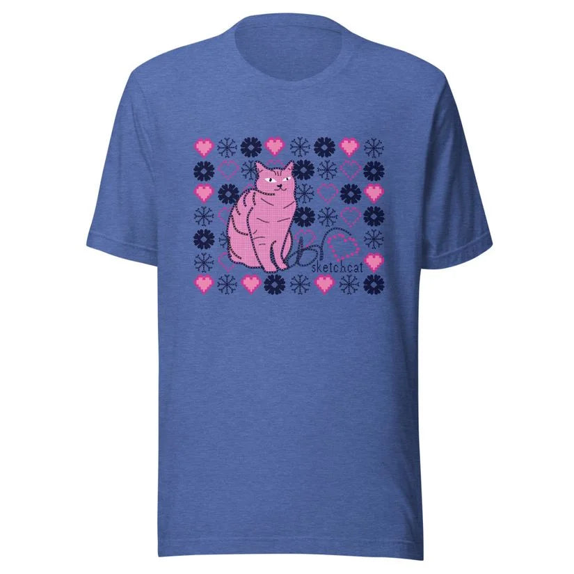 Snowflake heart cat T-Shirt