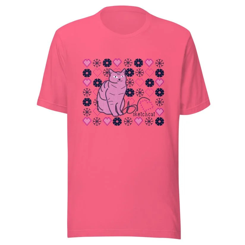 Snowflake heart cat T-Shirt