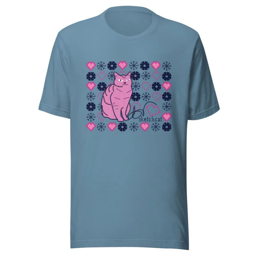 Snowflake heart cat T-Shirt