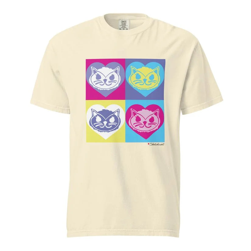 Heart pop art cat T-Shirt