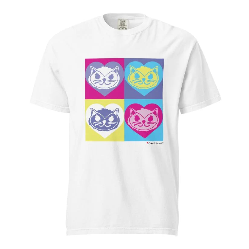 Heart pop art cat T-Shirt