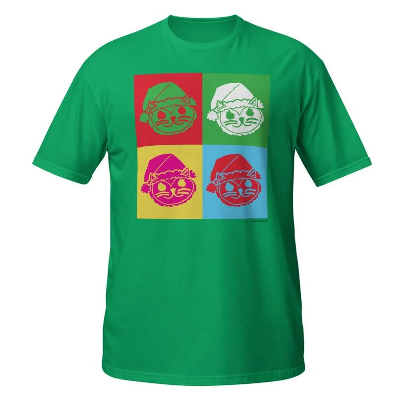 Xmas pop art cat T-Shirt