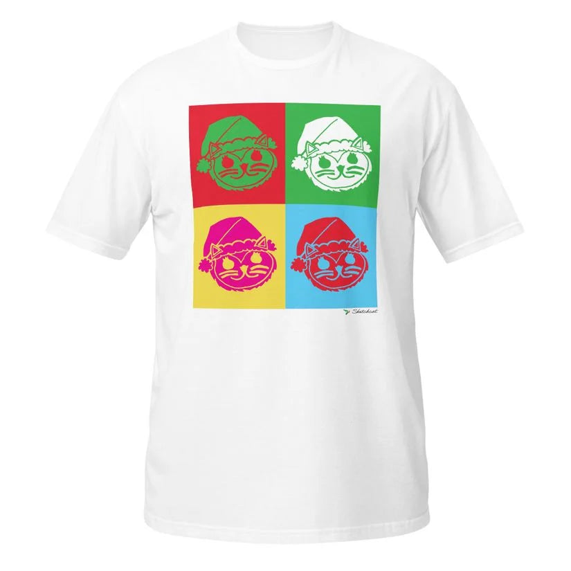Xmas pop art cat T-Shirt